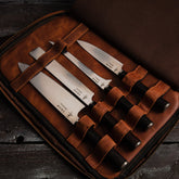 9 Parçalı Bıçak Seti: Kalite ve Taşınabilirlik Bir Arada ( 7 parça bıçak+ 1 masat+ 1 deri çanta)